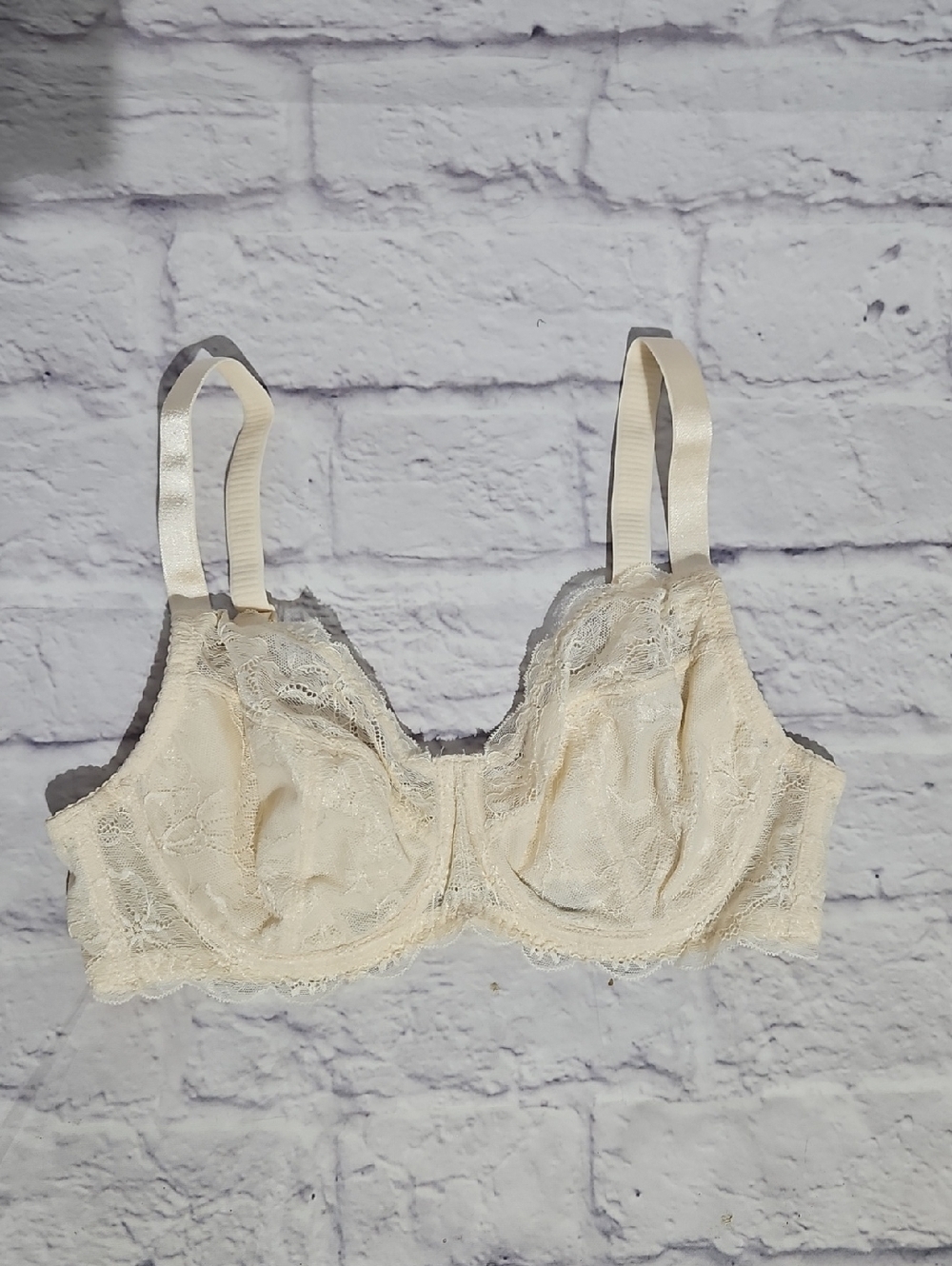 Delicate Lace Underwire Bra in Cream 36B